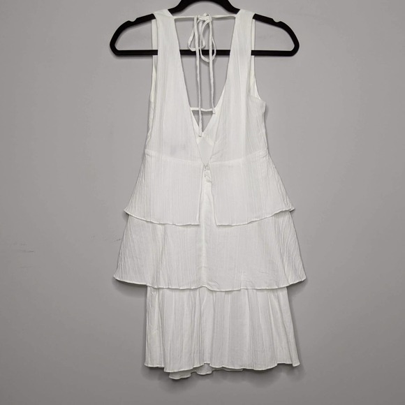 LULUS • By the Lake White Tiered Sleeveless Mini Dress Sz S - Picture 8 of 8